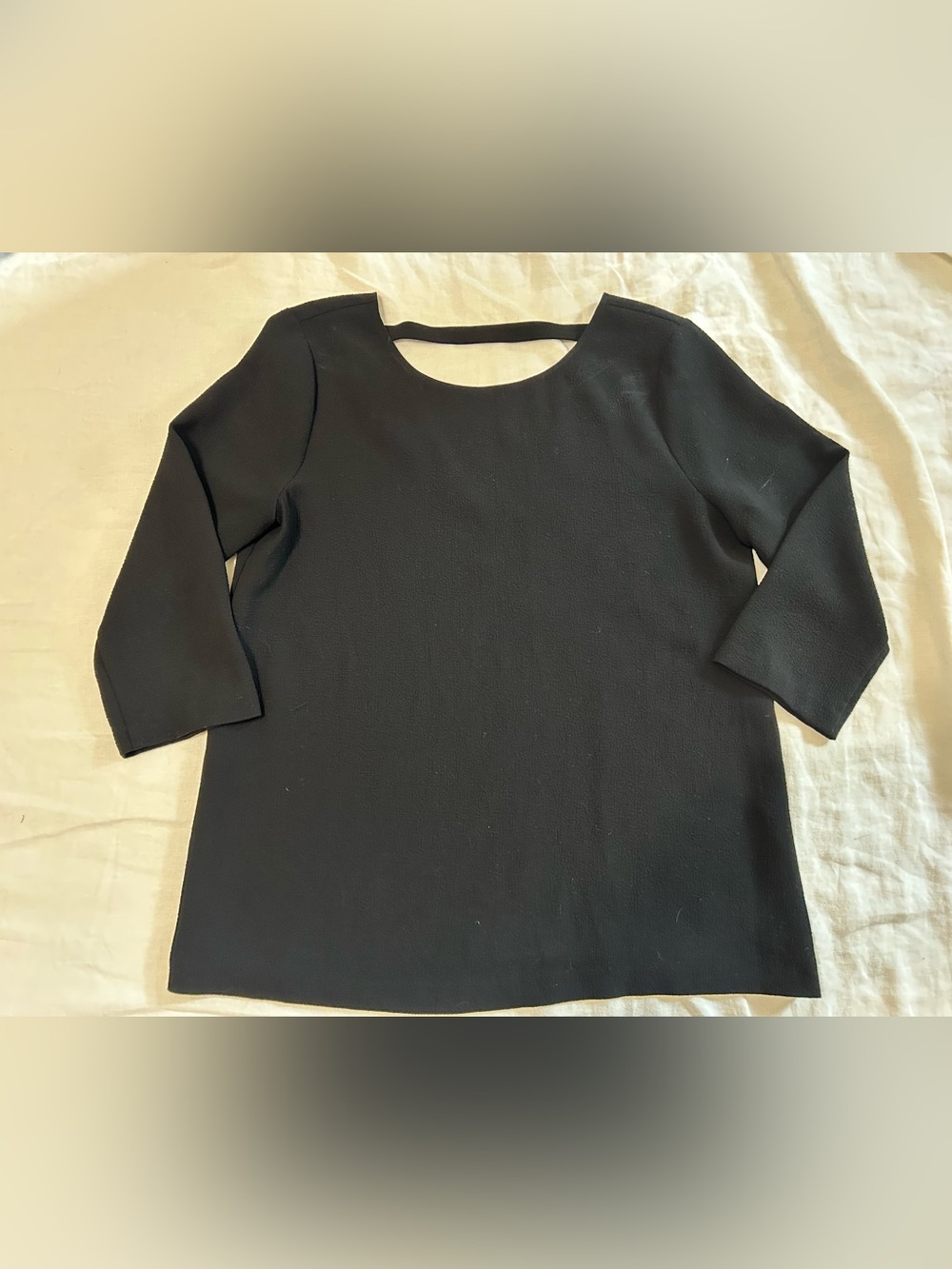Theory Dilena Black Womens Scoop Neck 3/4 Sleeve Top